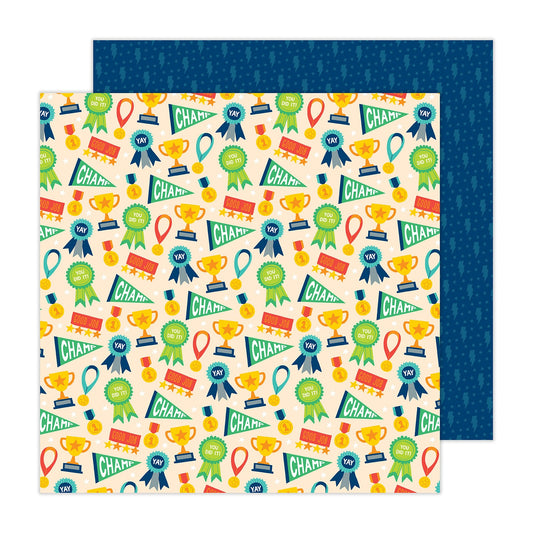 Pebbles - Cool Boy Patterned Double-Sided Cardstock 12"X12"-Awards