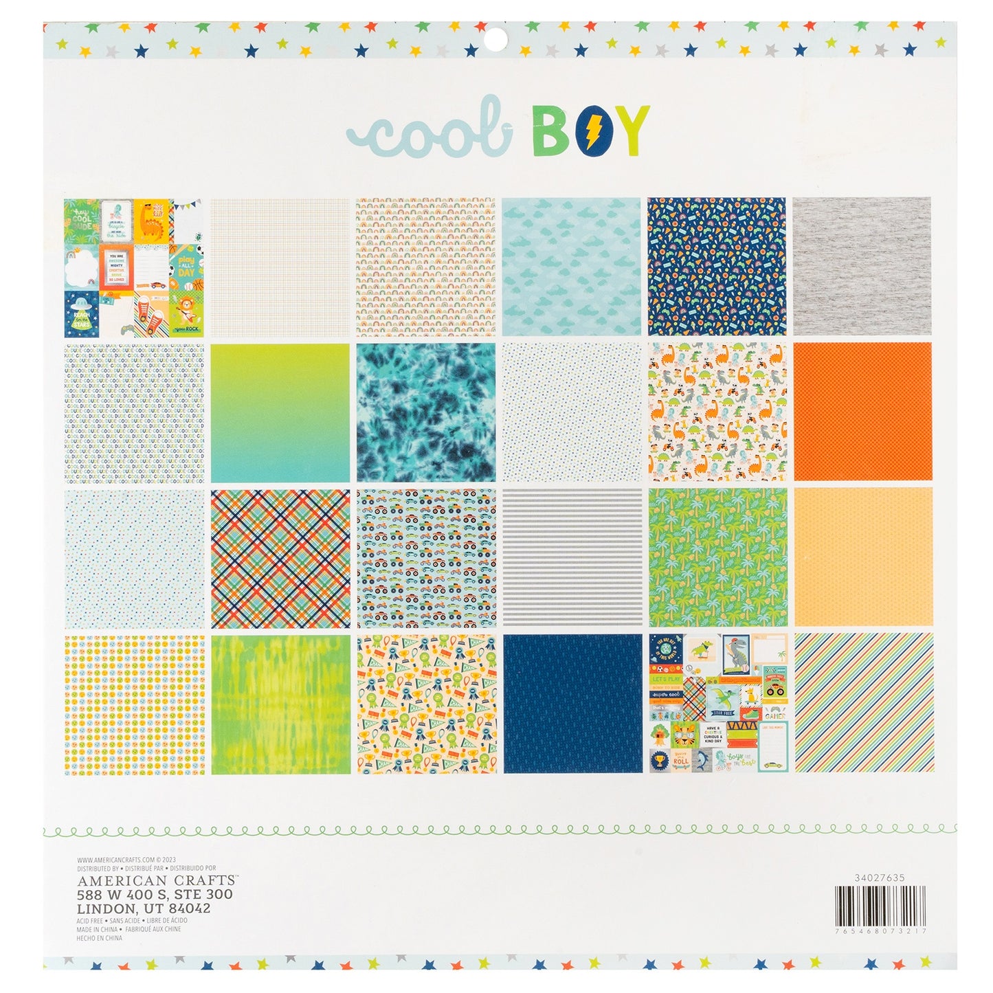 Pebbles Double-Sided Paper Pad 12"X12" 24/Pkg-Cool Boy