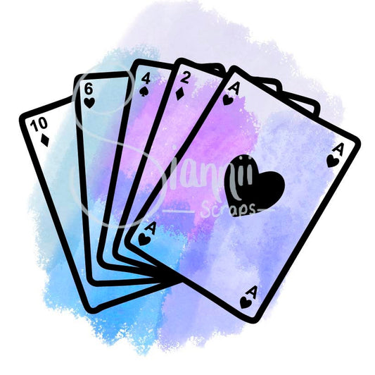 Playing cards digital cut file svg png jpg