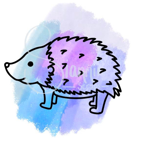 Hedgehog digital hand drawn cut file svg jpg png