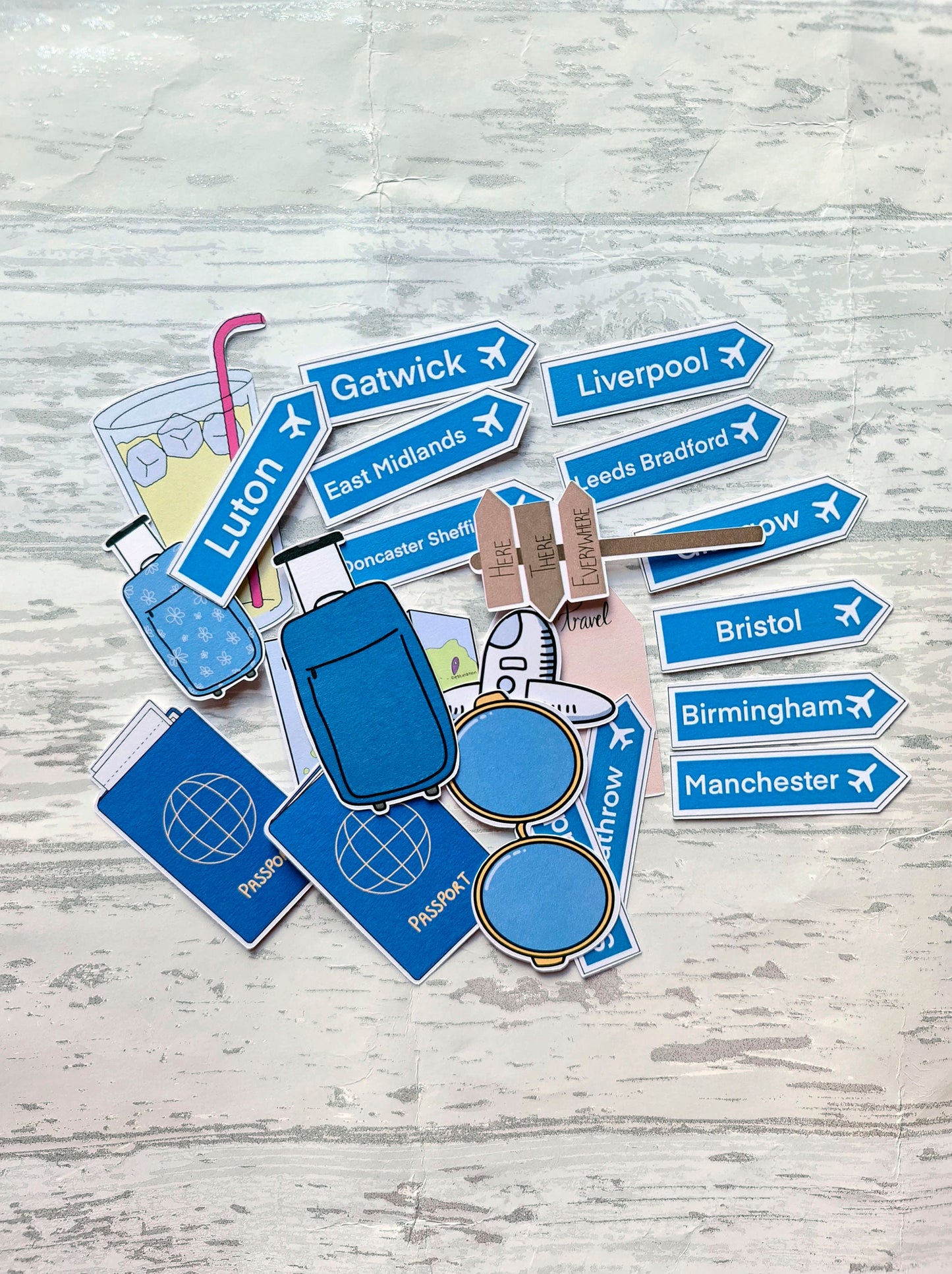 Holiday Ephemera, die cuts, UK Airports