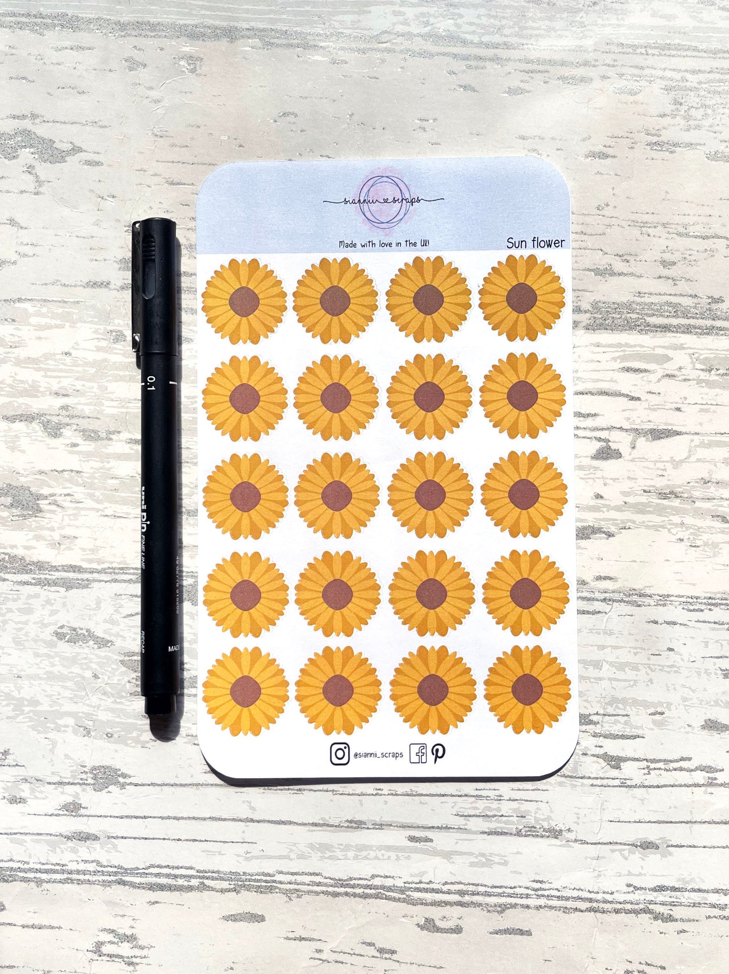 Sun flower sticker sheet, flower stickers, summer fun, summer time, functional planner stickers, journaling stickers, Scrapbooking stickers,