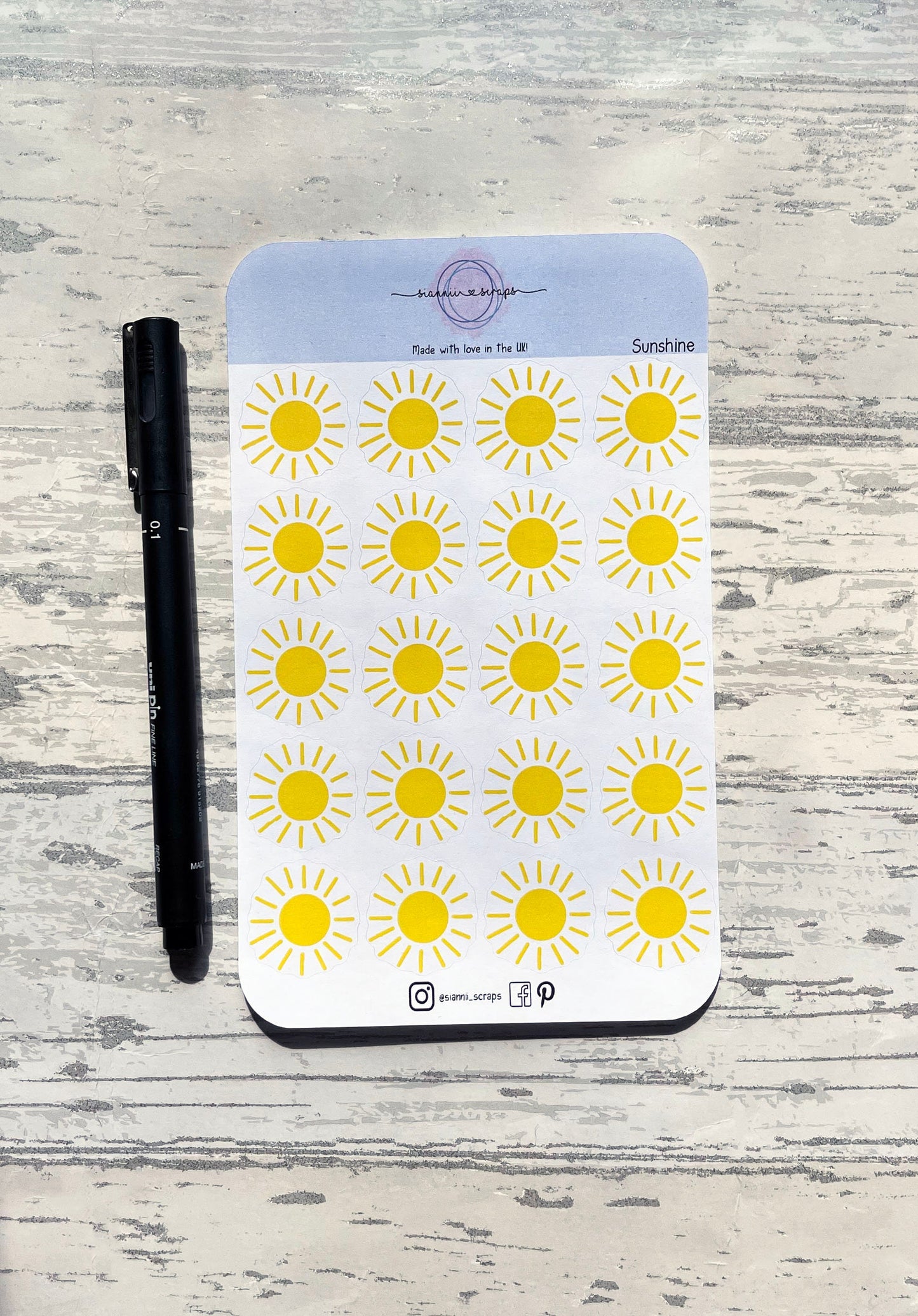 Sun burst sticker sheet, sun stickers, summer fun, summer time, functional planner stickers, journaling stickers, Scrapbooking stickers,