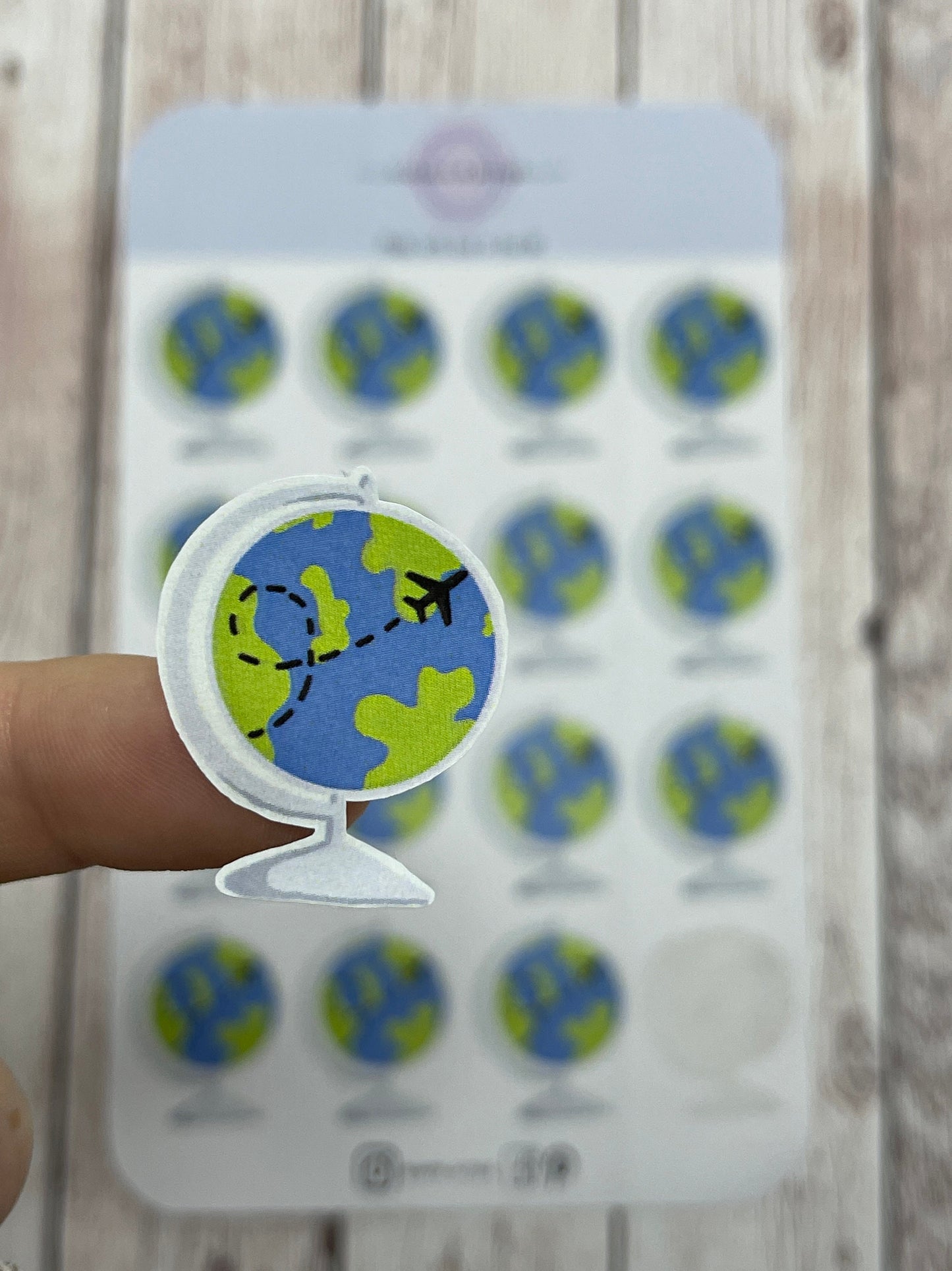 Travel globe stickers