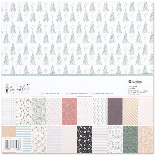 Rosie's Studio 12 x 12" paper pad, twinkle all the way collection