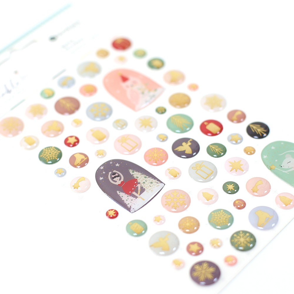 Rosie's Studio epoxy stickers, Twinkle all the way collection