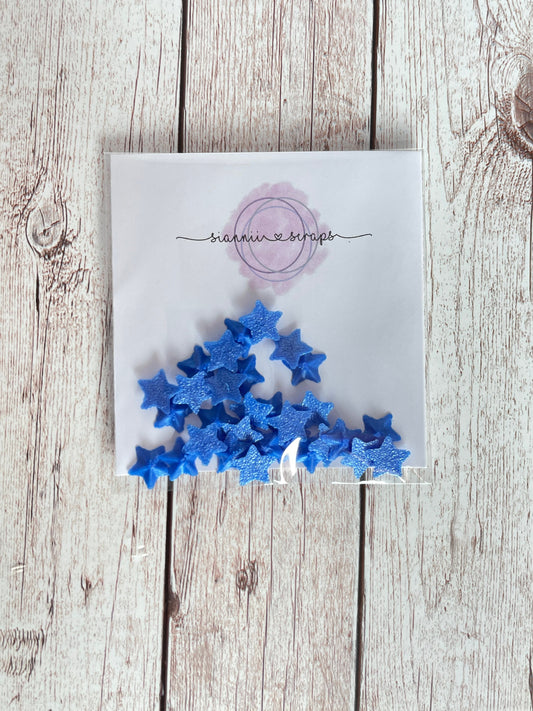 Blue 3D Printed Star Embellishments