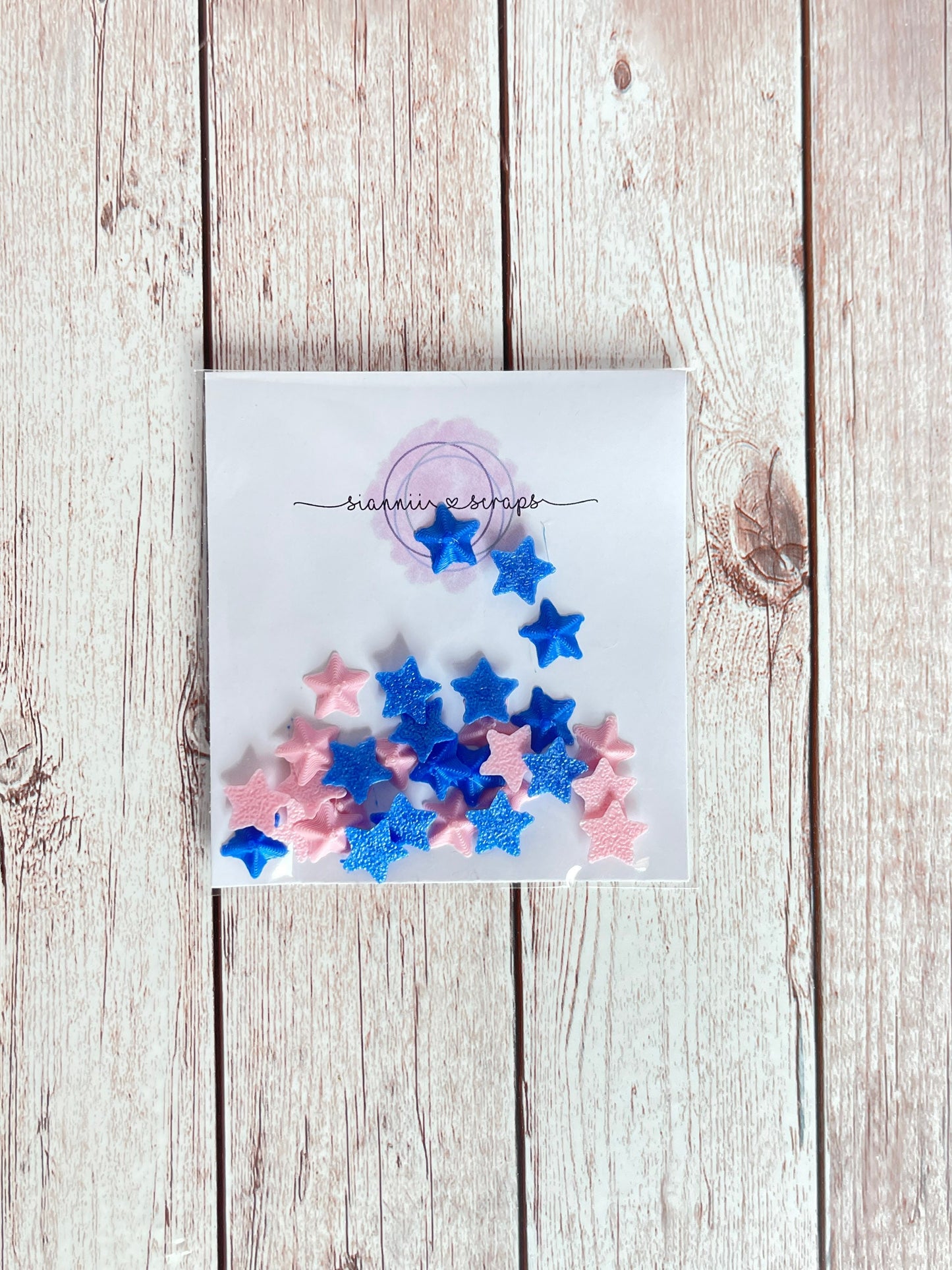 Blue and pink 3D Printed Stars