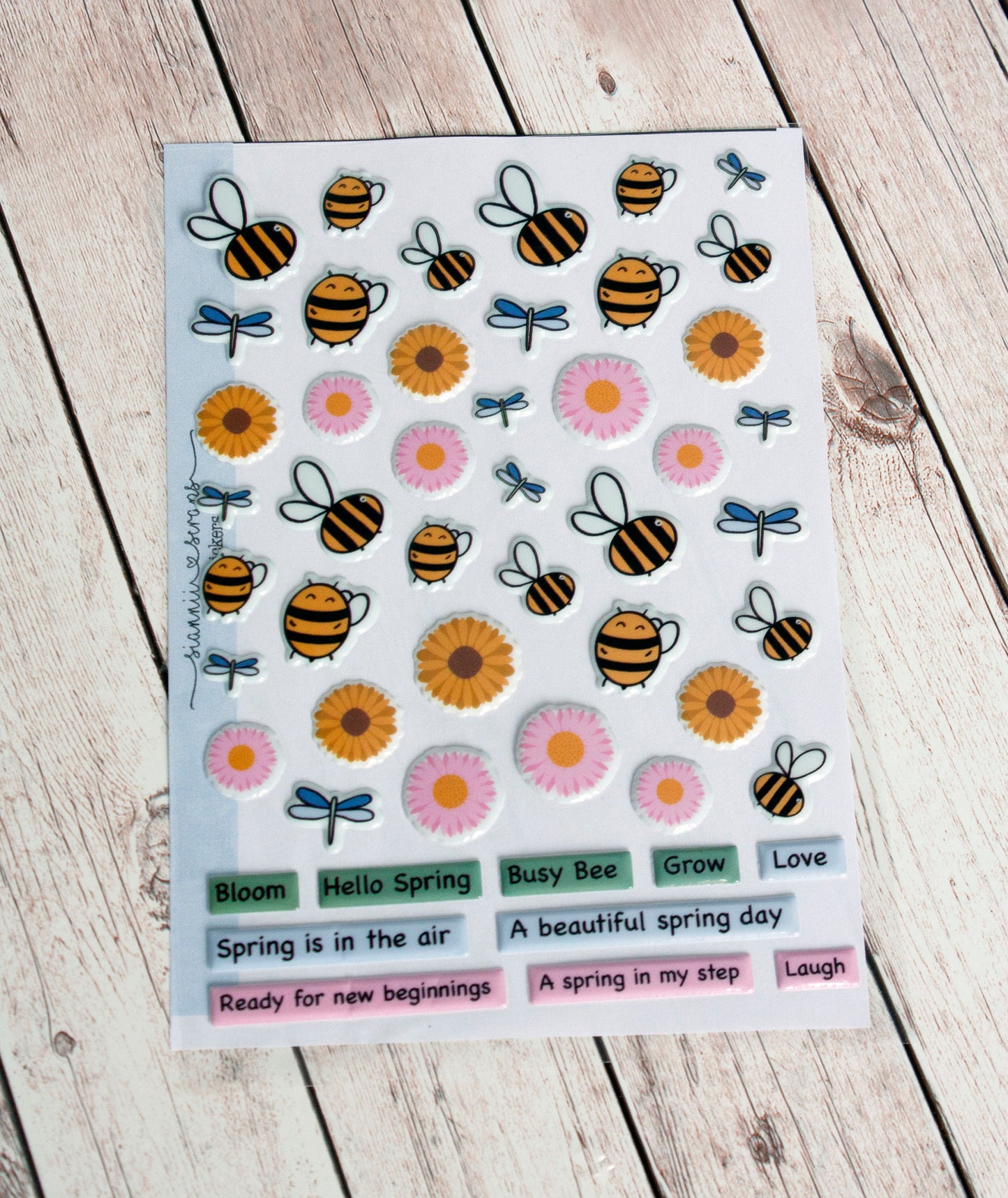 Spring Puffy Stickers, Bee stickers