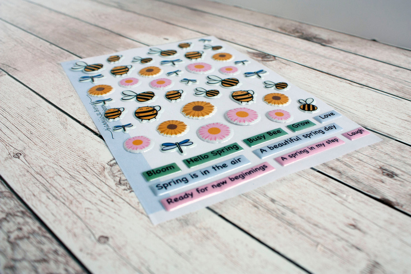 Spring Puffy Stickers, Bee stickers